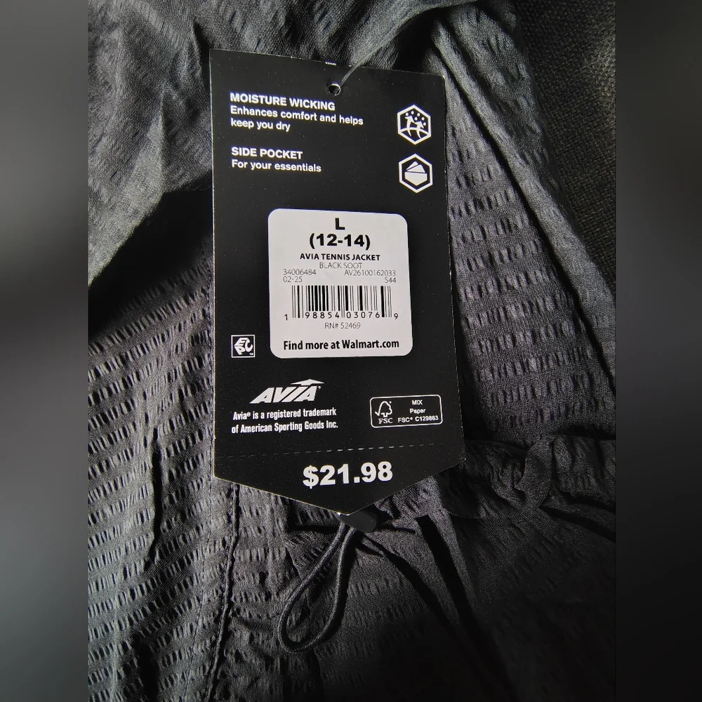 Avia Lightweight Zip Up Tennis Jacket - Picture 3 of 8